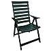 BAKAJI Sedia Pieghevole Struttura in Resina Dura Effetto Legno Schienale Reclinabile in 2 Posizioni con Blocco per Campeggio Spiaggia Giardino Colore Verde Dimensione 59 x 63 x 97 cm Design Moderno