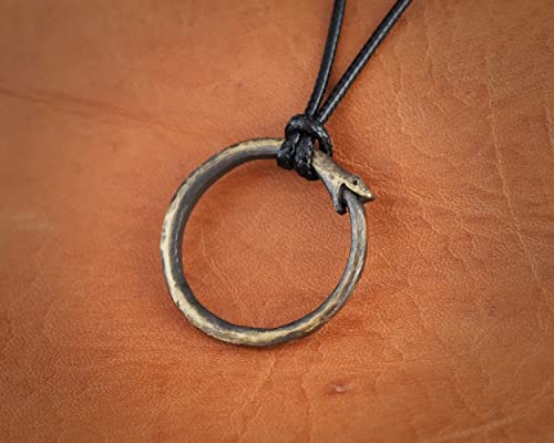 Baldur Jewelry - Viking Ouroboros Snake Necklace For Women Men - Viper Ring Snake Pendant Necklace Amulet Charm - Brass Snake Chain Necklace - Snake Jewelry - Viking Jewelry For Men - Viking Gifts #TOP1