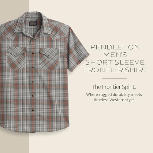 Pendleton Men's Short Sleeve Frontier Shirt, Cotton Polyester Short Sleeve, Machine Washable2