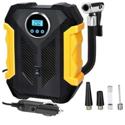 Compressor de ar digital para bomba de ar de carro portátil inflador de pneu com luz LED CC 12 V