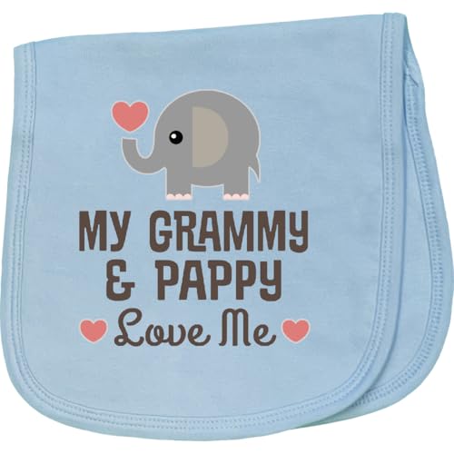 inktastic My Grammy and Pappy Love Me Grandchild Baby Burp Cloth Light Blue 40870