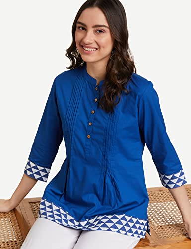 Image of Amazon Brand - Myx Women Cotton Regular Fit Casual Kurti (Available in Plus Sizes)