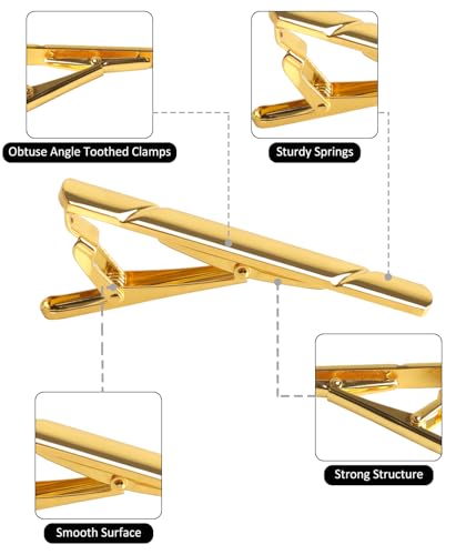 image for vivinin 5P Tie Clips For Men, 5 Different Elegant Tie Bar, Stainless S
