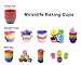 Mirenlife Reusable and Non-stick Mini Silicone Baking Cups/Muffin Cups/Mini Cupcake Liners/Chocolate Holders/Truffle Cups, 24 Pack, 6 Vibrant Colors Flower