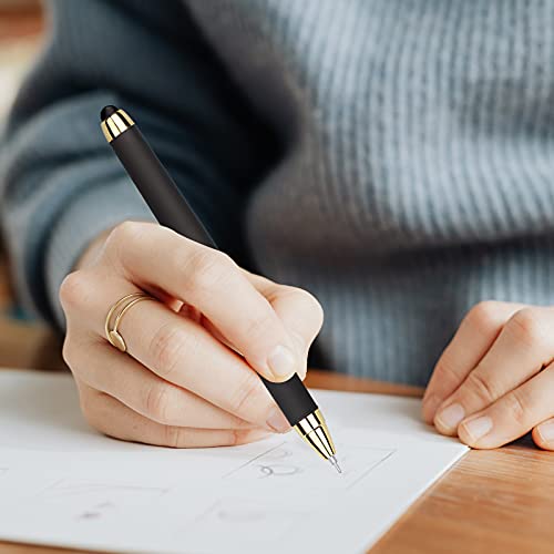 Kaka Rabbit Gel Ink Rollerball Stylus Pen - 18 Pack,0.38Mm Gel Pen Extra Fine Point,2 In 1 Capacitive Stylus Pen,Black Ink,Writing Smoothly For Office,Business,Gift,Metal Gold Clip #TOP4