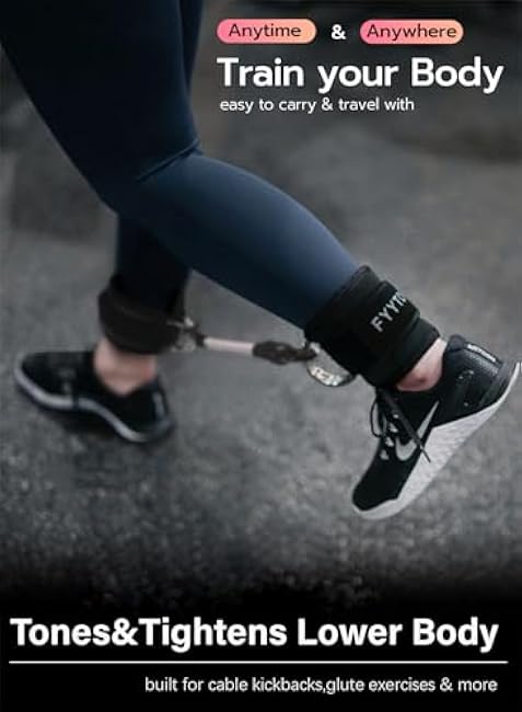 Ankle Resistance Bands with Cuffs, Women Workout for Home Gym, Glutes Exercise at Home, Ankle Strap for Cable Machines Women, Shaping The Perfect Butt.