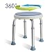 Produktbild WENTAO Duschhocker Duschstuhl Badehocker 7 Höhenverstellbar Badhocker 360° Drehbar Duschhilfe Duschsitz Badsitz Aus Alu Und Kunststoff