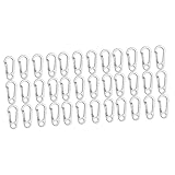 Sosoport 36 Piezas Llavero Pack Escolar estojos Escolares cordino Hook Ganchos de Coche mosquetón de Correa Clip de Llave de cinturón Resistente Clip de cinturón de Llave aleación Silver