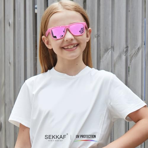 Kids Polarized Sunglasses Age 3-12 Toddler Shades for Boys Girls,Durable Sun Glasses with UV Protection3