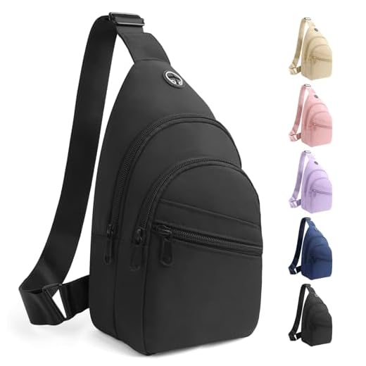 HOTOR Sling Bag - Crossbody Bag & Shoulder Bag for Women & Men with Adjustable Strap, for Travel and Camping Essentials - Black 6.7" x 3.2" x 11.4"