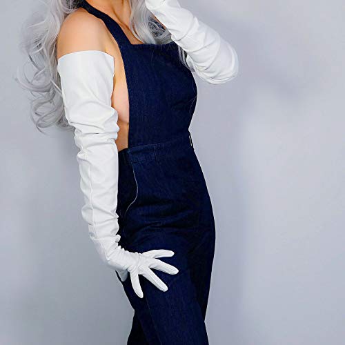 Image of DooWay Unisex 90CM LONG LEATHER GLOVES Oversized Loose Fit 35 Inches Shoulder Length Faux PU for Adult Party Cosplay Costume
