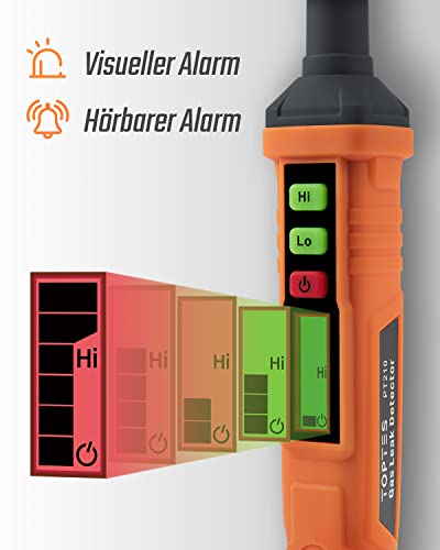 Gasmelder, Gaslecksuchgerät TopTes PT210; Gaslecksuche von Ofen, Herd, RV-Propantank; Gasdetektor für Erdgas, Propangas, Butan, Flüssiggas, Stadtgas; Einschließlich Batterie - Orange