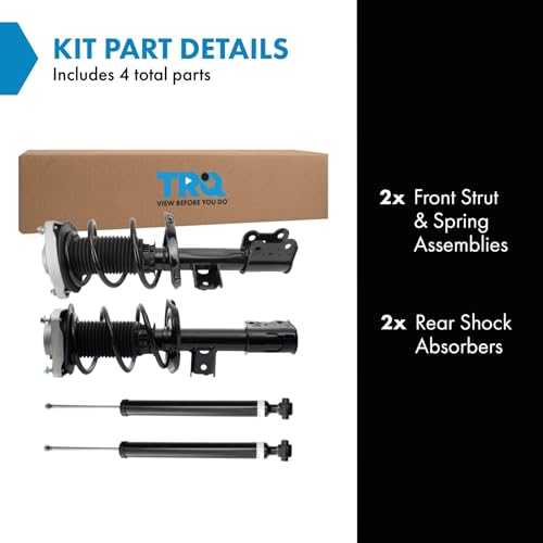 Image of TRQ Front and Rear Complete Strut Assembly & Shock Absorber Kit Complete Strut & Coil Spring Assembly Compatible with 2014-2018 Mercedes-Benz CLA250