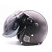 Produktbild MMRLY Jugend-Motorradhelm, handgefertigter Herren- und Damen-Harley-Tretboot-Cruiser-Lederhelm, ATV-Geländewagenhelm mit Deep Tea Bubble-Brille,Classicblack,M