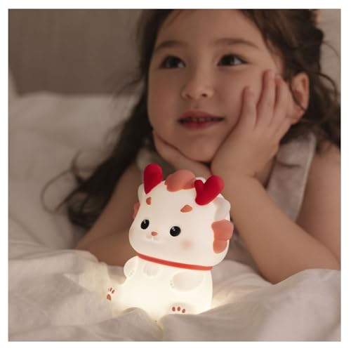TJT ナイトライト 授乳ライト かわいいベッドサイドランプ ベビードラゴン型のシリコン授乳ライト 3段調光USB充電 30分タイマー機能 02
