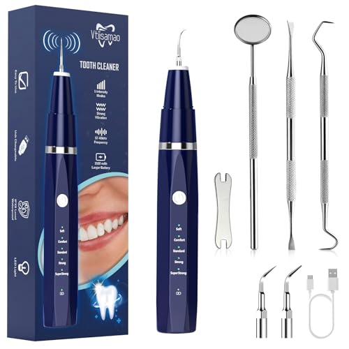 Plaque/tartar remover dental cleaning kit with LED light