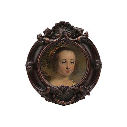 Small Vintage 3x3 Round Picture Frame, Mini Antique Ornate Circle