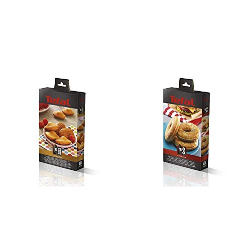 Tefal XA801512 Snack Collection Mini Madeleine Accessoire pour Croque Gaufre + XA801612 Snack Collection Pl Bagels Eu Accessoire pour Donuts