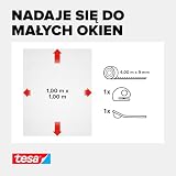 tesa INSECT STOP H&L Fly Screen Premium for Windows - siatka z mocną taśmą rzepową, łatwe zdejmowanie, przycinana na wymiar - 100 x 100 cm - biały (lekka prywatność)