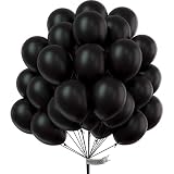 PartyWoo Black Balloons, 50 pcs 12 Inch Matte Black Balloons, Latex Balloons for Balloon Garland Arc