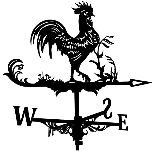 Banderuola a forma di gallo in ferro, banderuola in metallo, per esterni, giardino, giardino, esterno, tetto, decorazione, vigna, indicatore di direzione del Wind, decorazione per la casa e il