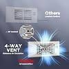 Register Booster Fan For 4x10" Vents - 10-Speed, Remote Control, Quiet For Bedroom/Office (White)