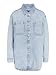 Produktbild Noisy may Damen Jeansjacke Oversize Denim Übergangsjacke Dropped Shoulder Shacket Bleached Design, Farben:Hellblau, Größe:S