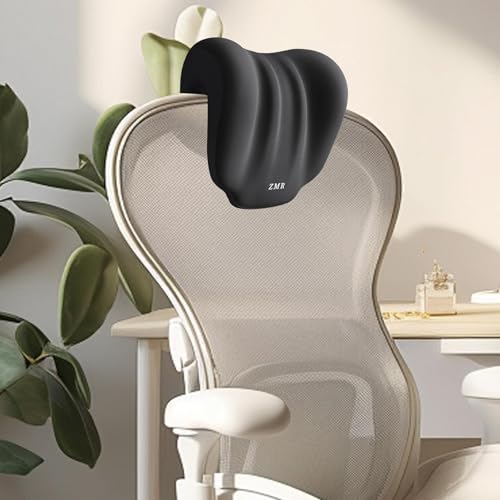 NAVESO Nackenkissen Für Bürostühle - Memory Foam Kopfstütze | Ergonomisch Für Langes Sitzen | Schwarz 27x26x18cm