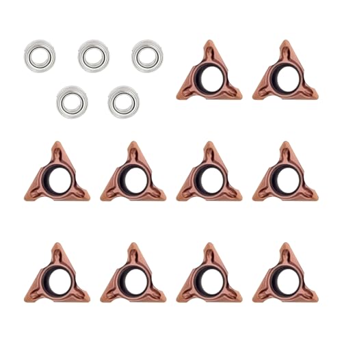 10 testine triangolari ad angolo rotondo per mini smussatrice pneumatica, inserti per tornitura in acciaio al tungsteno con 5 cuscinetti, inserto di ricambio per utensili per tornitura a schiuma per