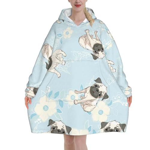 Sweat-shirt couverture oversize motifs chiots pour vos soirées cocooning et hiver