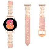 Alociaga Cinturino in pelle compatibile con cinturini Galaxy Watch, lussuoso, sottile, alla moda, connettori in acciaio inossidabile di alta qualità, progettato per donne 20 mm, Samsung Galaxy Watch 7