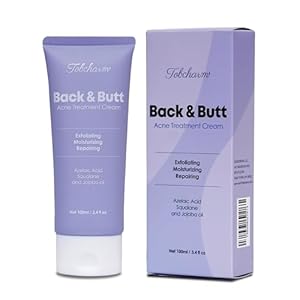 Butt Acne Clearing Treatment, Maximum Strength Body Cream for Back, Buttocks, Thigh & Chest Acne Removal, Skin Clearing Lotion for Men & Women, Foaming Cleanser for Bacne & Cystic Acne