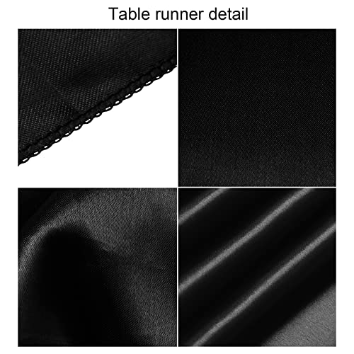 Aneco 4 Pack Satin Table Runner 12 X 108Inch Long Bright Silk And Smooth Fabric Party Table Runner For Wedding Banquet Party Decoration-Black #TOP2
