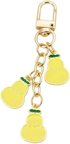 TengRiah Cute Fruit Enamel Keychain for Women Fruit Tassel Chain Keyring Purse B