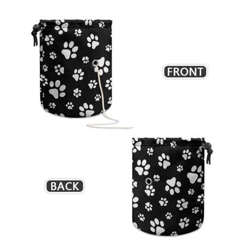 Image of Sellikakes Dog Paw Black Small Crochet Bag Organizer Yarn Storage Knitting Bags, Portable Mini Yarn Holder for Crocheting Project Knitting Accessories
