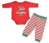 Unique Baby Unisex 1st Christmas Outfit Naughty List Onesie Layette (12 Mo) Red