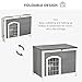 PawHut Foldable Wooden Dog House Raised Puppy Cage Kennel Cat Shelter for Indoor & Outdoor w/Lockable Door Openable Roof Removable Bottom for Small and Medium Pets Grey