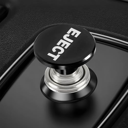 Image of Eject Button Car Cigarette Lighter, 12 Volt Aluminum Auto Cigarette Lighter Plug Replacement, Universal Cigarette Lighters Button Decoration for Most Vehicle Socket Size A (Black)
