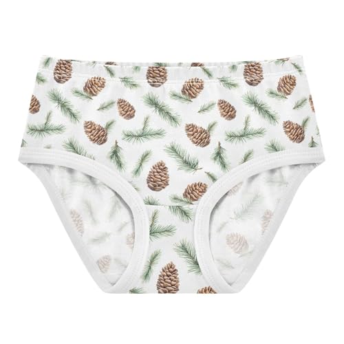 Girls' Underwear Pine Leaves Cotton Stretch Comfort Toddler Panties
