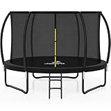 JELENS Trampoline 8FT 10FT 12FT 14FT 15FT 16FT, Recreational Trampolines with Enclosure Net and Ladder, Outdoor Anti-Rust Trampolines for Kids and Adults, ASTM Approved