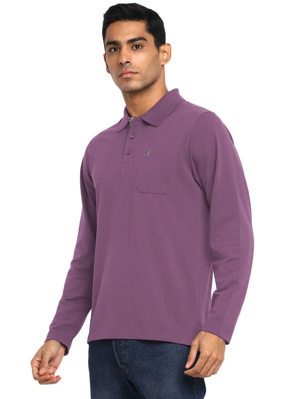 Image of AMERICAN CREW Full Sleeves Polo Collar T-Shirt with Pocket for Men