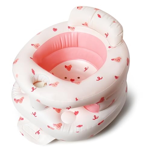 TDTOK Upgraded Inflatable Baby Seat for 3 Months and Up, Outdoor Baby Seat with Built-in Air Bump Blow Up Learning Sit with Back Support