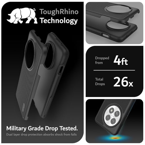 Image of TUDIA [MergeGrip Designed for OnePlus 13 Back Cover 5G (2025) - [Military Grade Drop Tested] Dual Layer Shockproof Slim Heavy Duty Tough Phone Case - Black