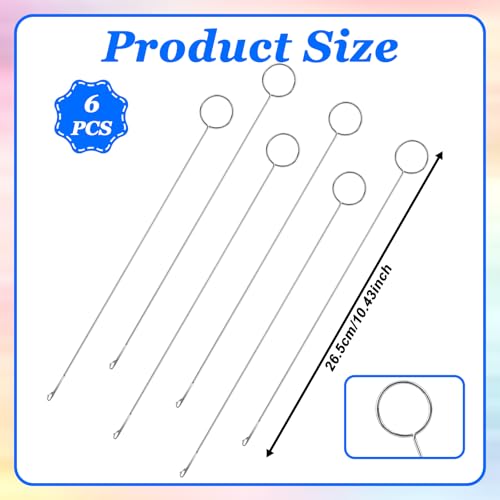 Image of Giantree 6-Piece Circular Sewing Tool, Beaded Needle Hook, Silicone Beaded Loop Tubular Circular Sewing Supplies, Tongue-Shaped Crochet Tool with Locking Hook for DIY Fabric Tubular Strips.