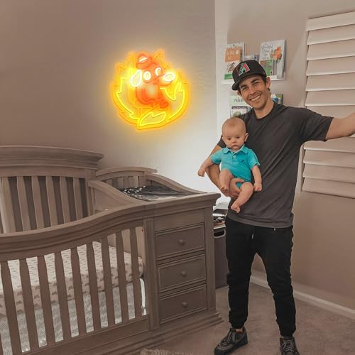 Image of Fine Dog Neon Sign, Funny Dog LED Neon Light Sign, USB Powered with Dimmable Switch, LED Sings for Bedroom Children Gift Home Art Wall Decoration 12.99 * 13.18inches