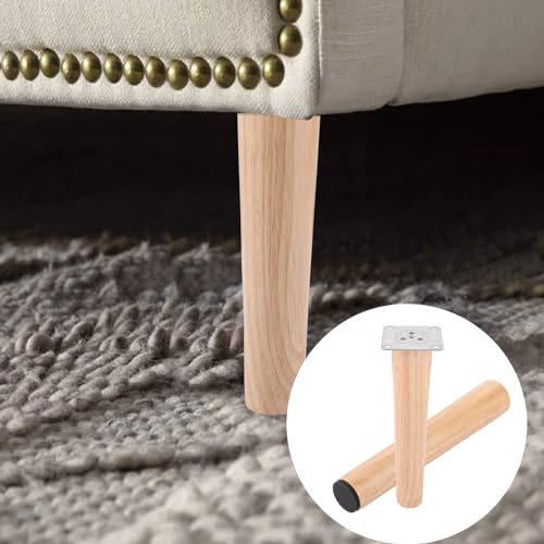 Patas para muebles de madera de roble AKOLAFE de 25 cm de forma recta 7