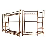 2 Stücke kleiderständer kleiderstange, garderobenständer holz(110 x 36x 140 cm ) offener kleiderschrank systemMultifunktionale Schlafzimmer garderobe Kleiderständer mit 7 Ablagen 1 Kleiderstangestab