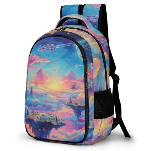 WECECE Cartable Coloré Cosmos CM1 CM2 pour Garçon et Fille Sac d'École Planète 12 Ans Sac à Dos Durable Grand Format pour Rentrée Scolaire Voyage, Book...