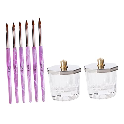 SHERCHPRY 10 Piezas Manicura Octágono taza pluma pinceles para uñas kit de maquillaje Arte de uñas kit de pintura de uñas taza de uñas de cepillo de bricolaje herramienta para pintar uñas