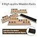 uvcany Rummy Cube Game with Case and 4 Wooden Racks/Trays, 106 Rummy Tiles Game Sets Classic Travel Board Game Sets with 4 Tiles Holders for Family